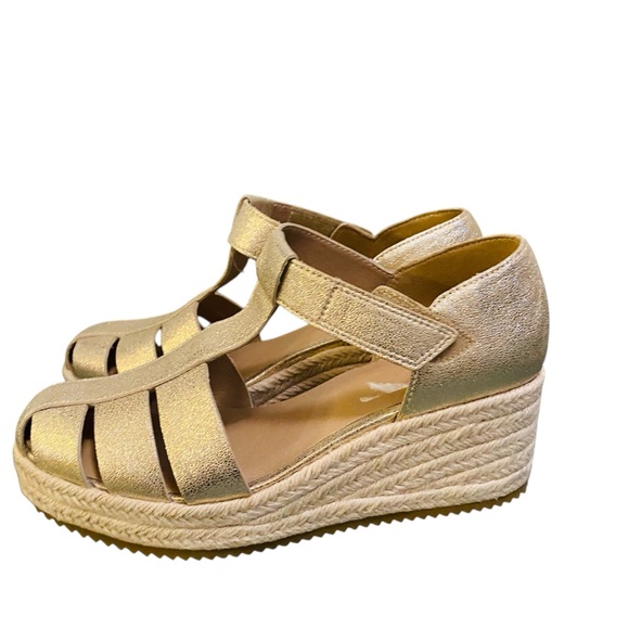 EILEEN FISHER Tilly Leather Espadrille Sandal Silver Metallic - Picture 5 of 10
